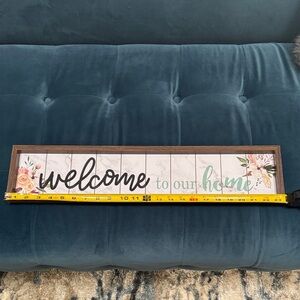 Floral Welcome Sign with Wood Frame